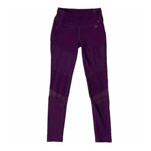 Calia Carrie Underwood Purple Ribbed Mesh Leggings